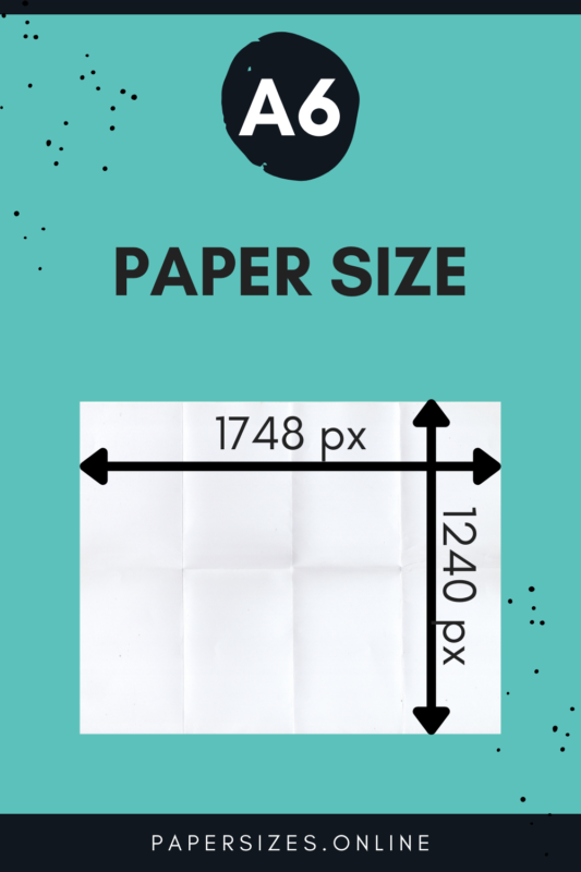 a 6 paper size pixels
