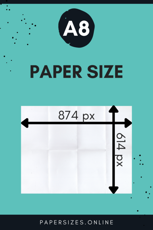 a 8 paper size pixels