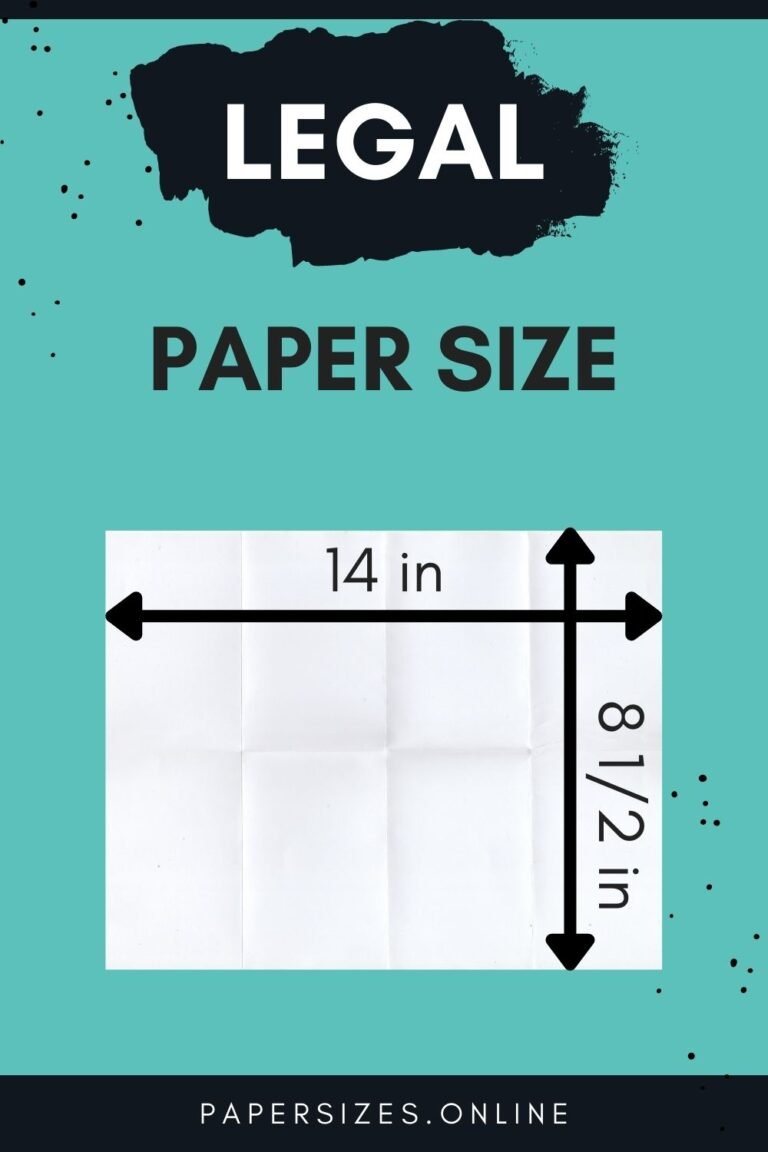 Legal Paper Size And Dimensions Paper Sizes Online 8287